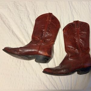 Red Leather Cowboy Boots